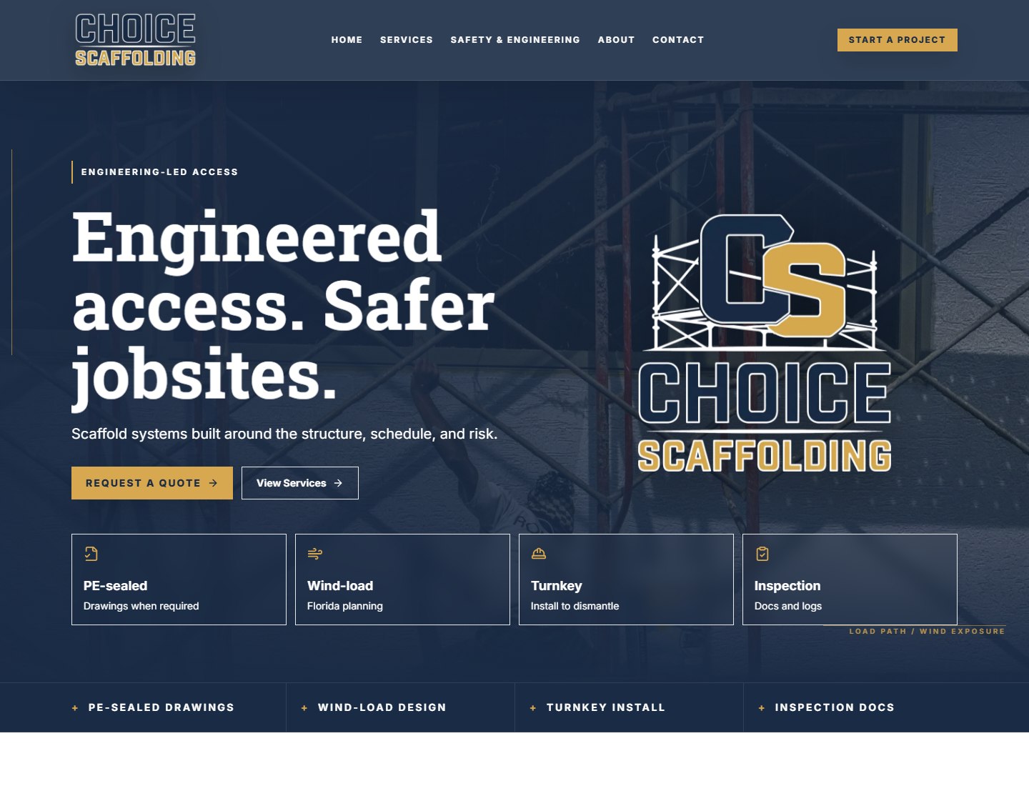 Choice Scaffolding website preview