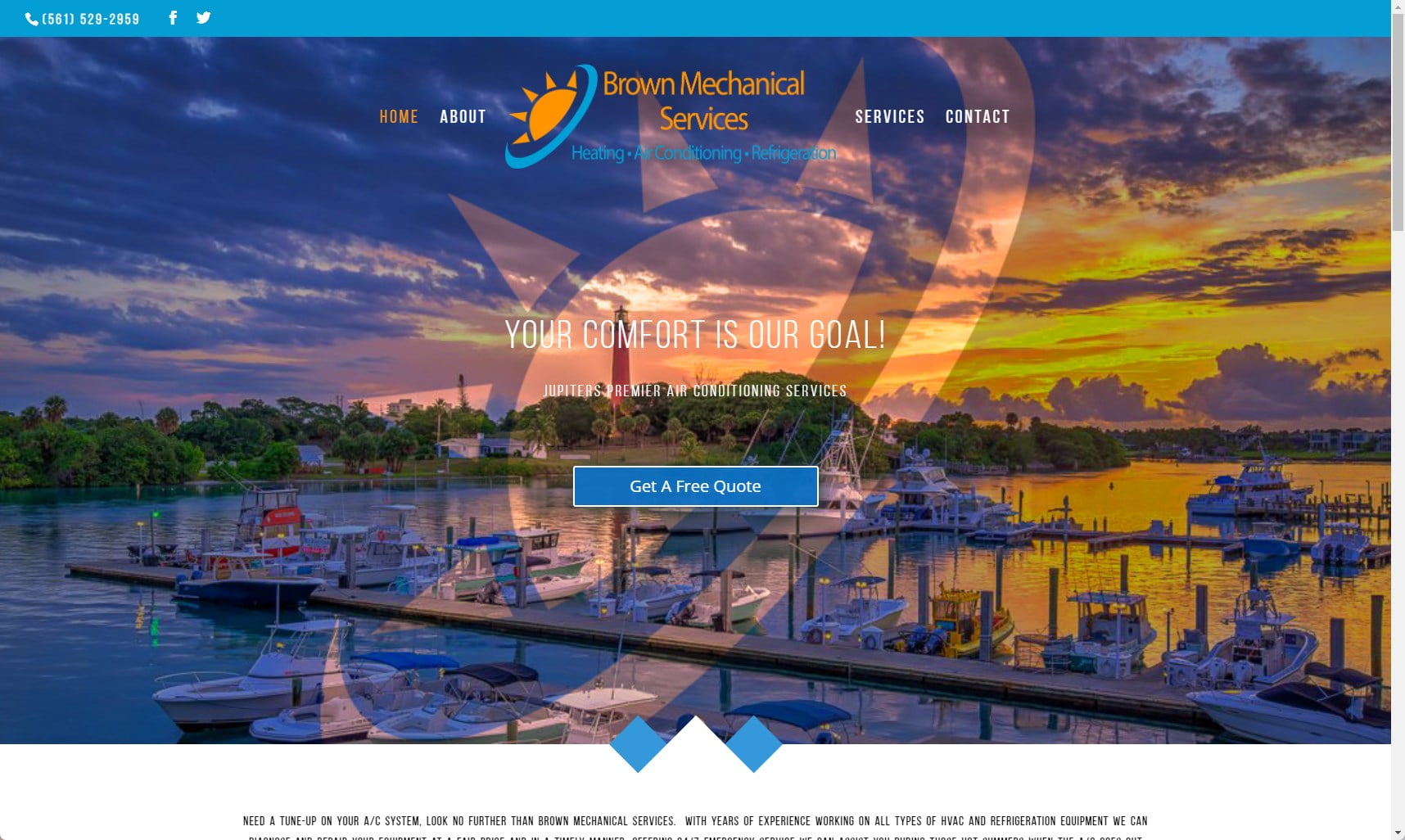 Brown Mechanical Services website screenshot