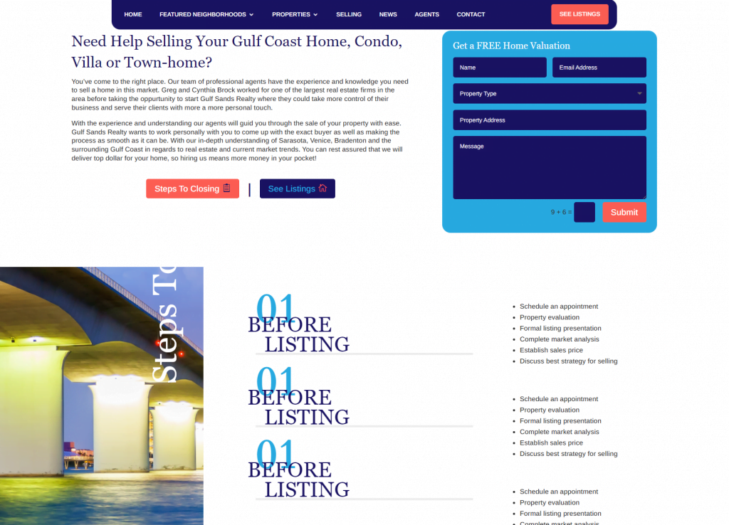 Gulf Sands Realty Gulf Sands Realty selling page